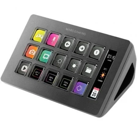Mars Gaming Stream Deck Slim MSD-ONE - Teclado Controlador Programable con 15 Teclas LCD Personalizables para Streaming, Gaming y Productividad, Negro, Compatible con Windows y Mac Mars Gaming Stream Deck Slim MSD-ONE - Teclado Controlador Programable con 15 Teclas LCD Personalizables para Streaming, Gaming y Productividad, Negro, Compatible con Windows y Mac